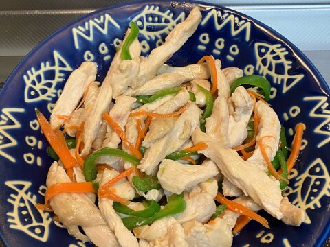 鶏むね肉と人参とピーマンのオイスター炒め^_^